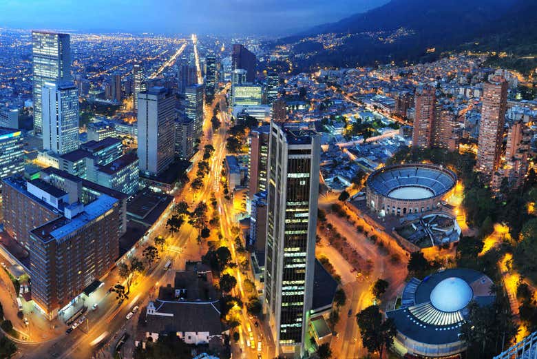 Bogotá illuminated at night