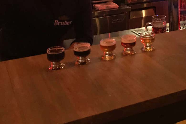 Degustação de diferentes tipos de cerveja