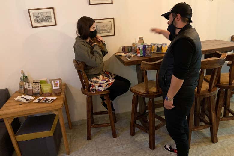 Enjoying the chocolate workshop