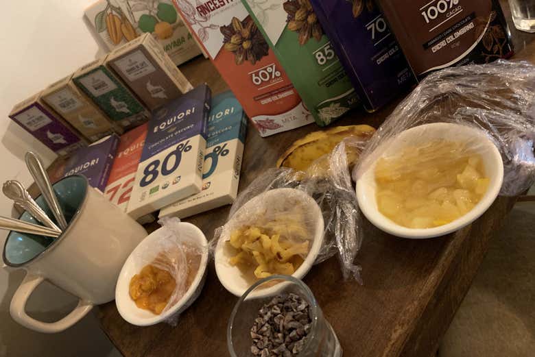 Ingredients for the chocolate workshop