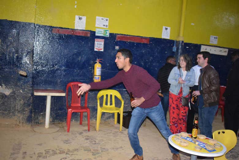 Playing tejo