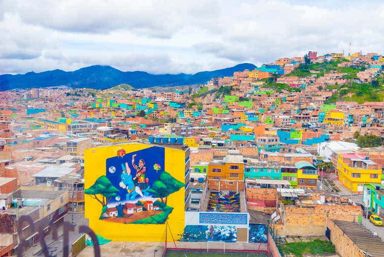 Les peintures murales de Paraíso depuis le téléphérique