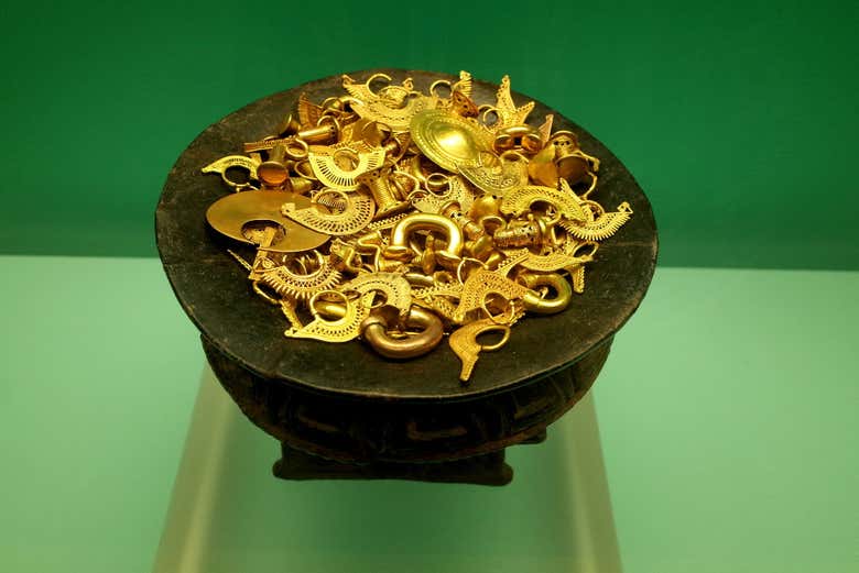 Piezas expuestas en el Museo del Oro de Bogotá