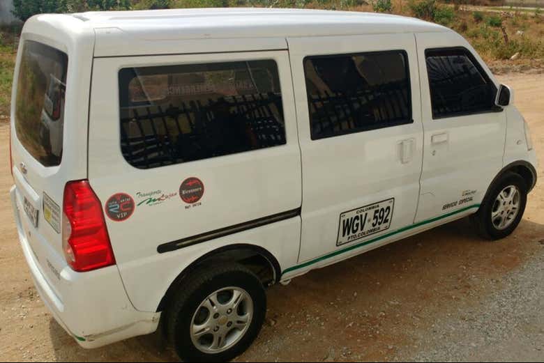 Uno de los minibús en los que viajaremos