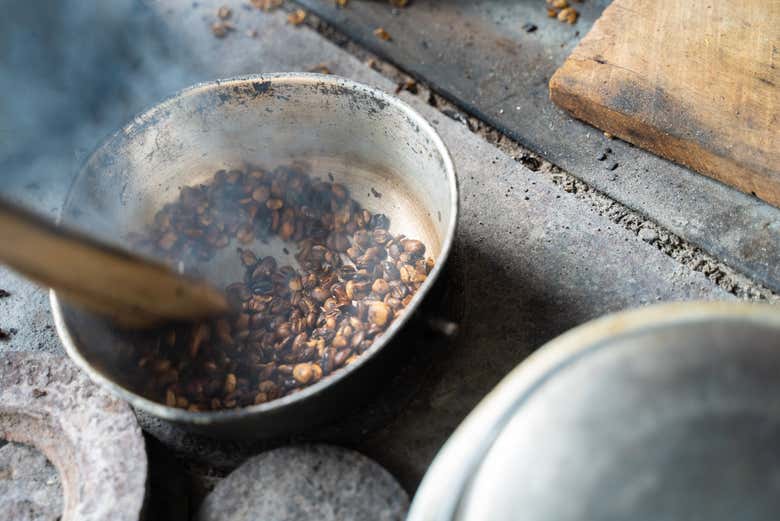 Tueste de café al estilo tradicional