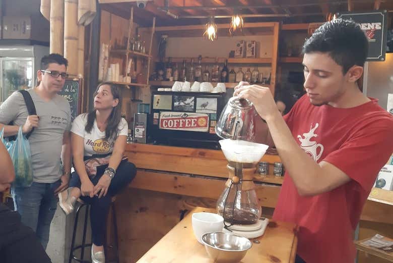 Degustação de café colombiano