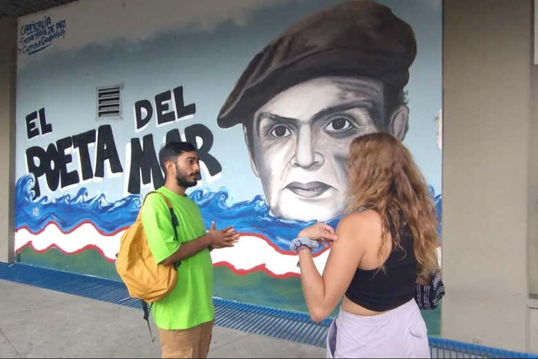 Veréis murales con diferentes personajes conocidos