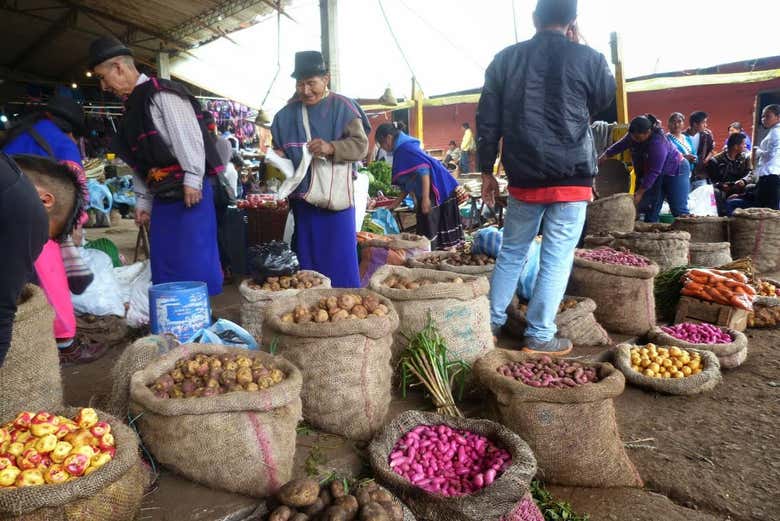 Mercancía en el mercado de Silvia