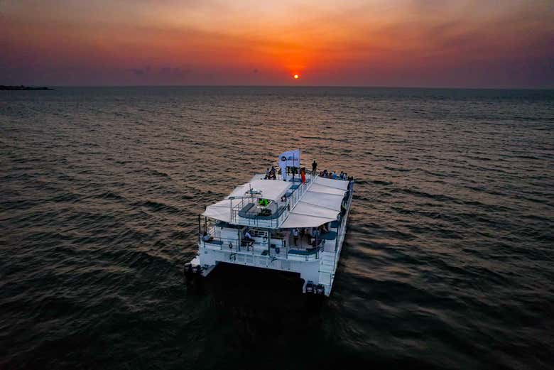 El atardecer durante la actividad