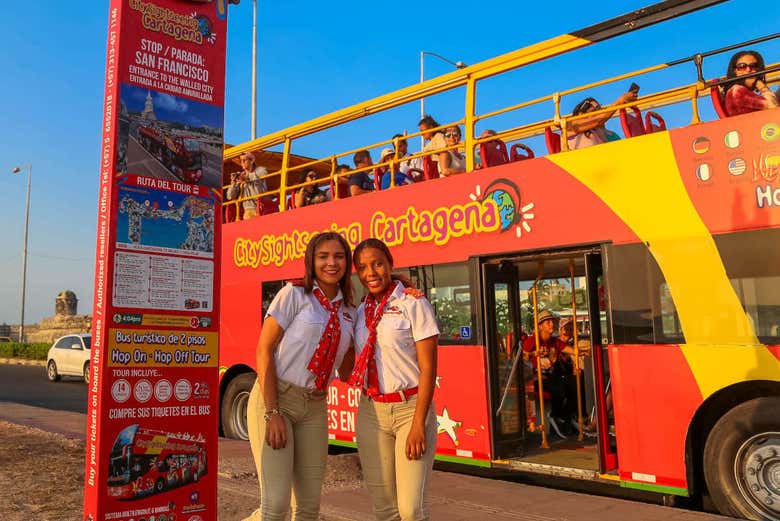 Percorrendo Cartagena su l'autobus