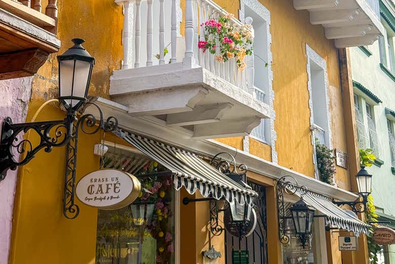 Uma cafeteria em Cartagena das Índias