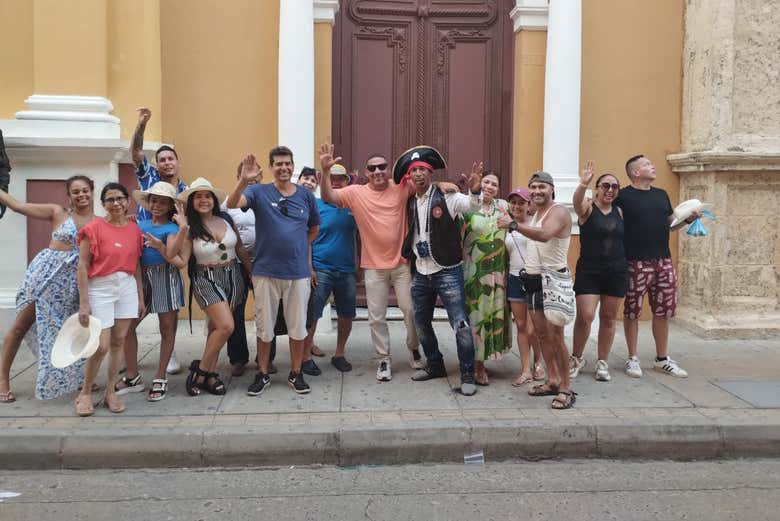 Disfrutando del tour de los piratas por Cartagena