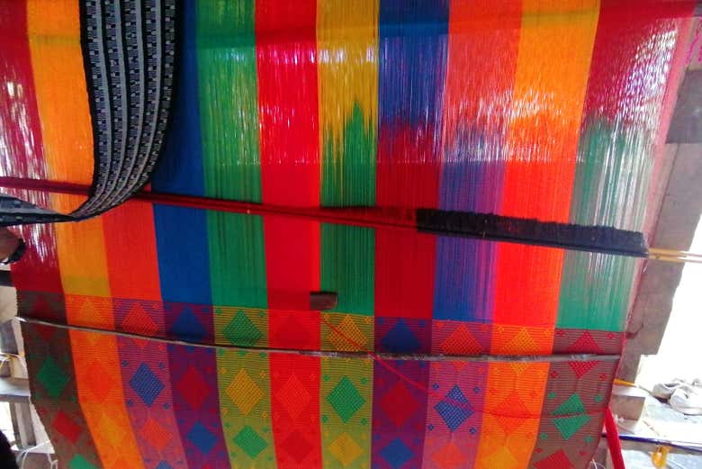 Watch as a hammock is sewn