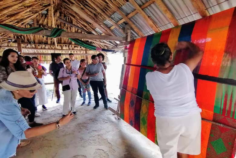 Traditional house with vertical loom