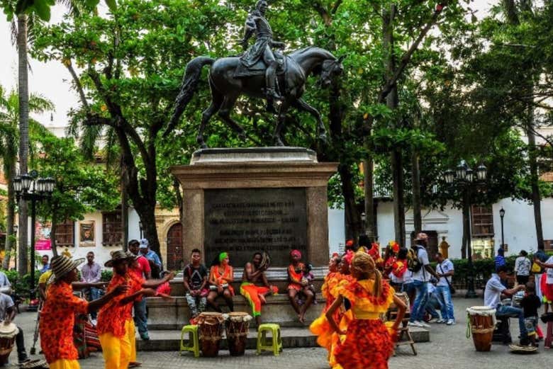 La estatua ecuestre de Simón Bolívar 