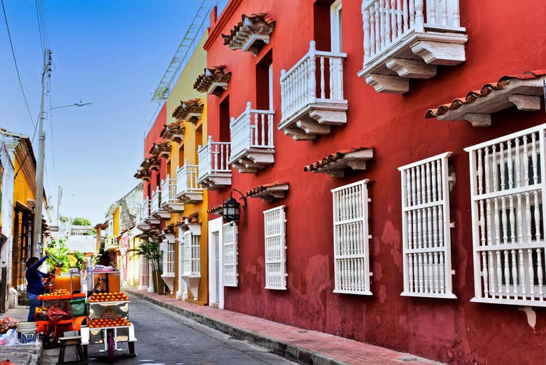 Coloridas calles del barrio de Getsemaní