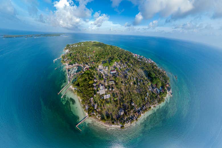 Vista aérea da ilha Múcura