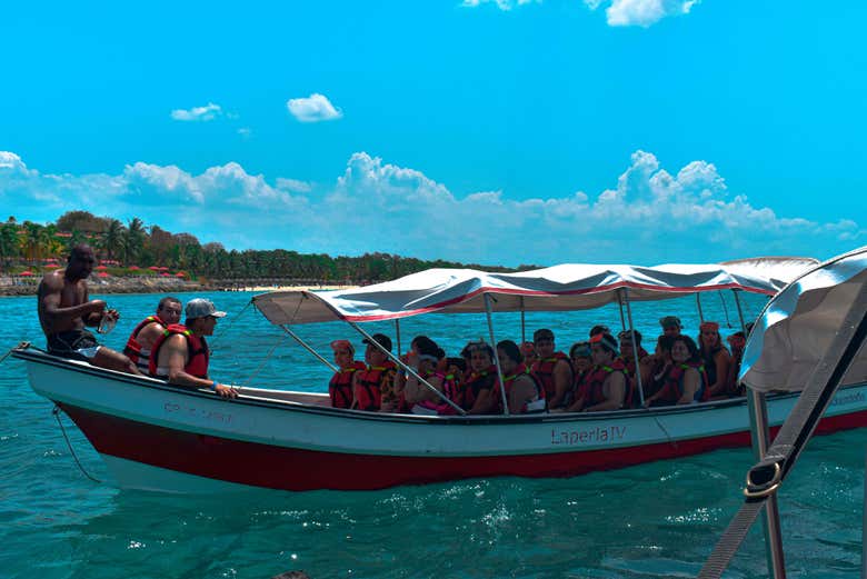 A bordo de la lancha