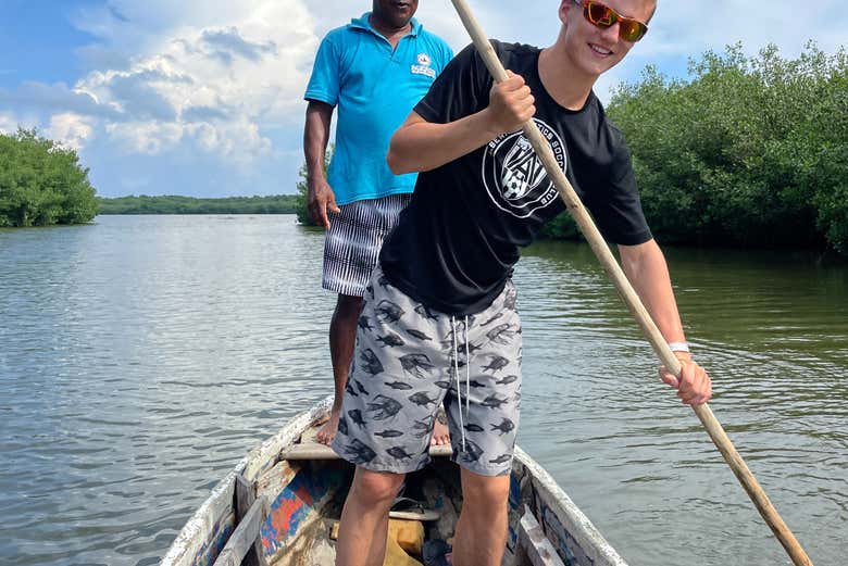 Row through the calm waters