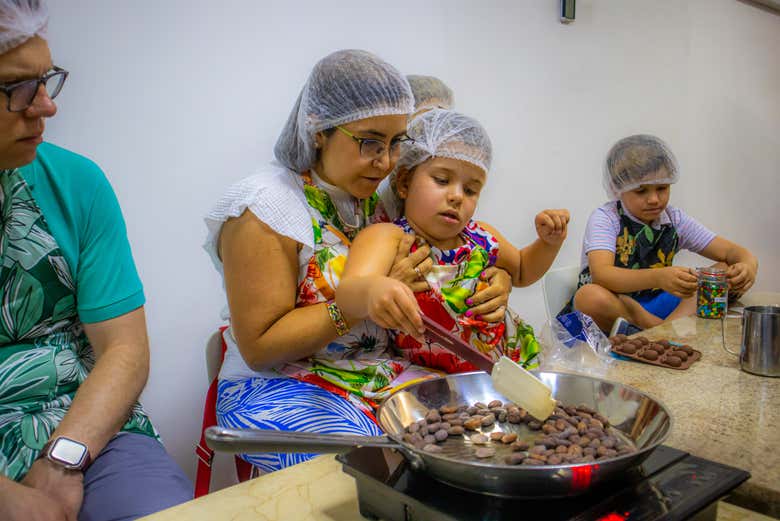 Tostatura dei chicchi di cacao