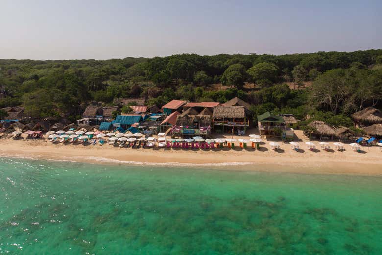 Paisajes de Playa Blanca Barú, en Cartagena de Indias