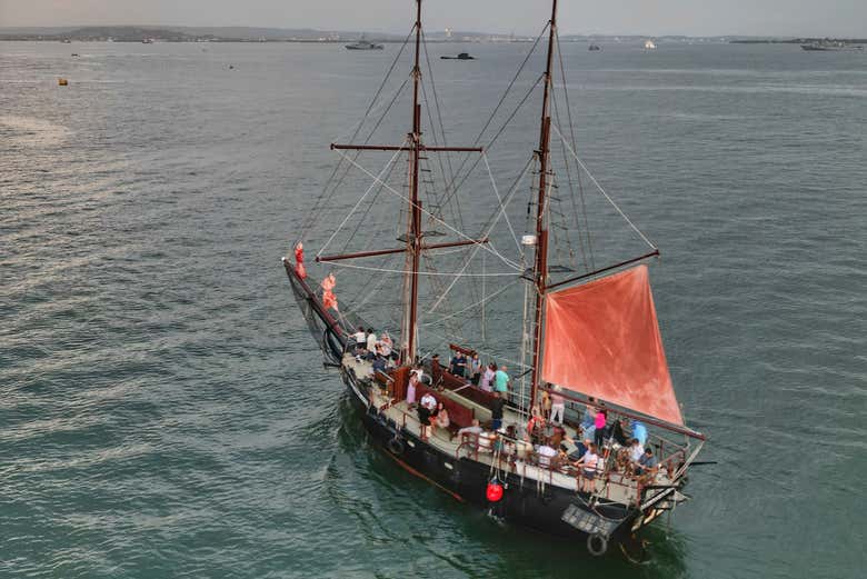 Vista aérea del barco