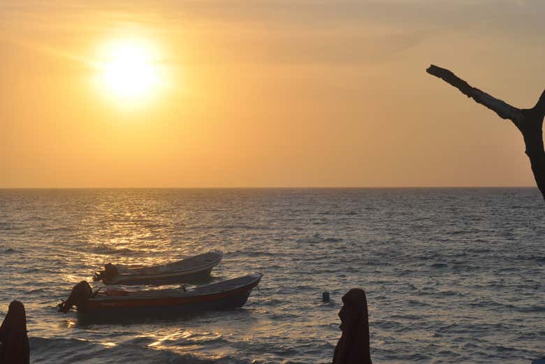 Contemplando un bellissimo tramonto