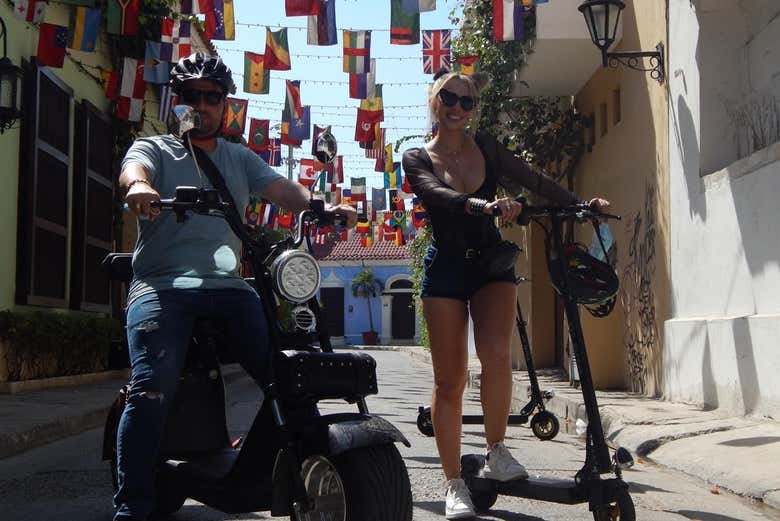Come on this fun scooter tour of Cartagena