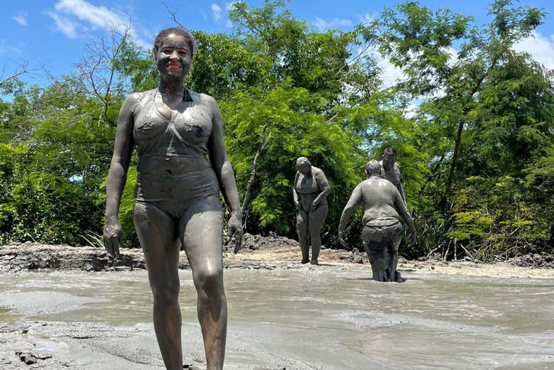 Enjoy a dip in a mud pool