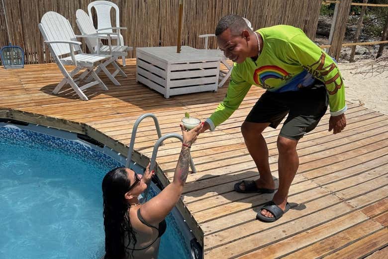 Relax at the beach club