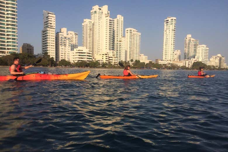 Kayaking from Castillo Grande beach