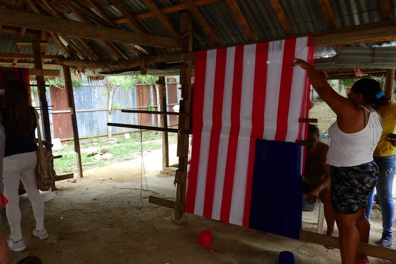 Making colourful fabrics in San Jacinto