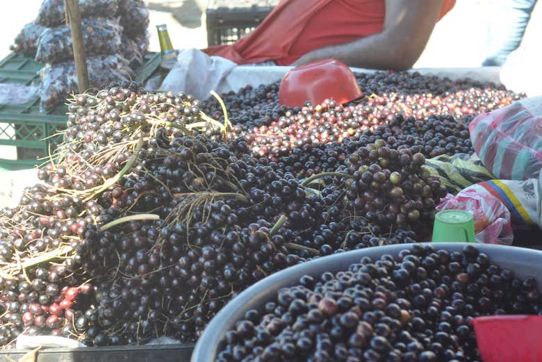 Una bancarella di uva