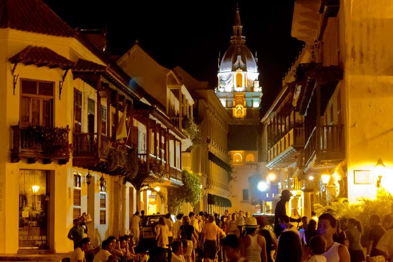 Cartagena de Indias al caer la noche