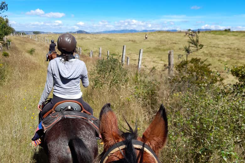 Excursión a caballo por la laguna de Suesca