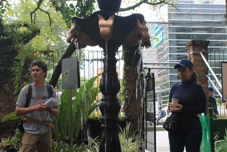 Admiring the fountain