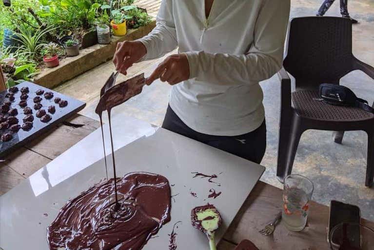 See how they cool the chocolate