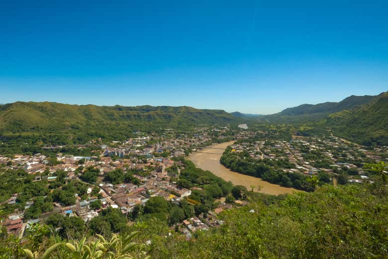 Vista aérea de Honda y el río Magdalena