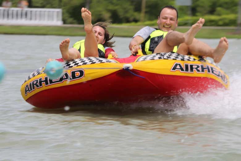 Disfrutando en la laguna