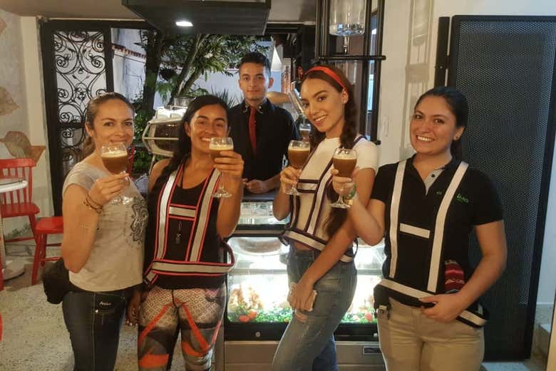 Tasting a coffee-based cocktail