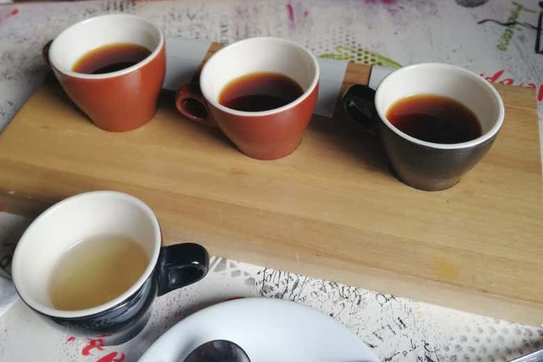 Cups of Colombian coffee