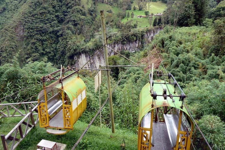El teleférico de la finca La Rivera