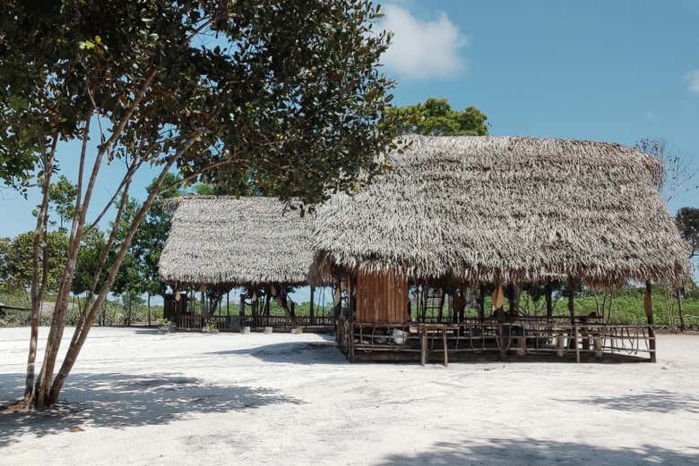 Uno de los campamentos de las comunidades indígenas