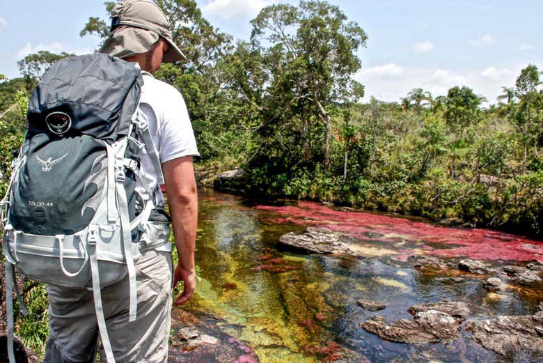 Contemplando as paisagens do Caño Cristales