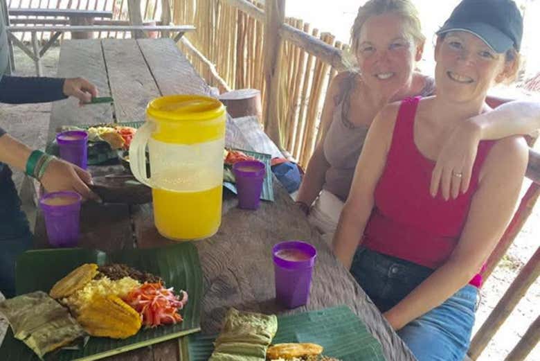 Durante o almoço