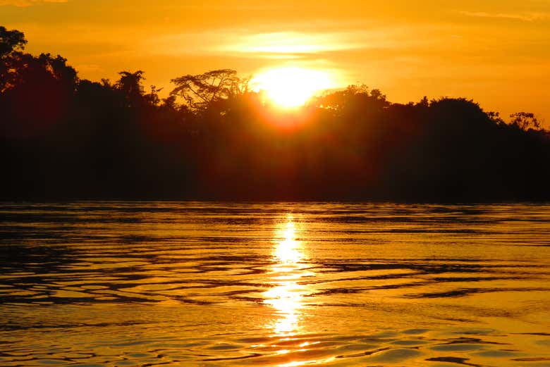 Desfrutando do entardecer em Leticia