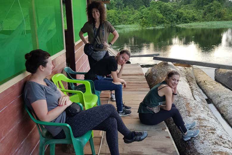 Durante o tour pelo lago Piranha