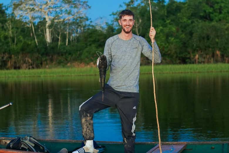 Disfrutando de la pesca de pirañas