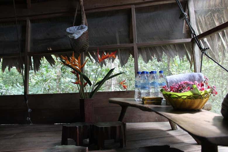 Interior de una de las cabañas
