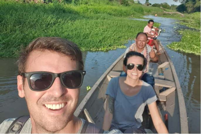 Having fun during the kayak tour